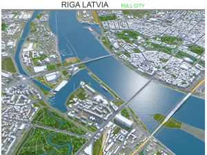 Riga city latvia 50km 3D Model