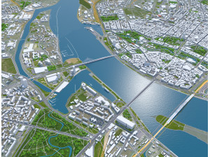 Riga city latvia 50km Model 3D