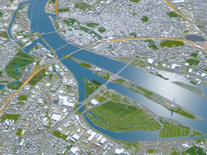 Riga city latvia 50km Model 3D