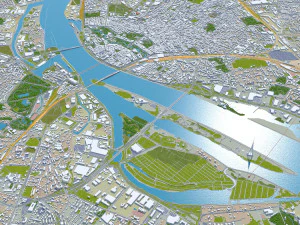 Riga city latvia 50km 3D Model