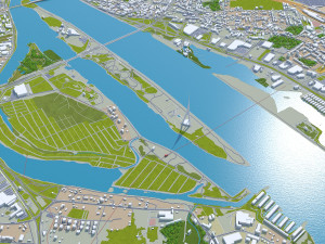 Riga city latvia 50km Model 3D