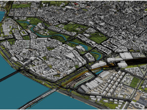 Riga city latvia 50km Model 3D