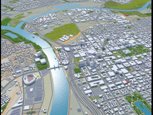 sacramento city california usa 100km 3D Model