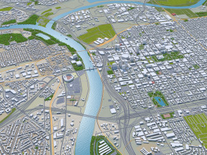 sacramento city california usa 100km Model 3D