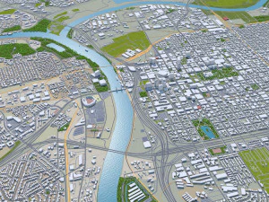 sacramento city california usa 100km 3D Model