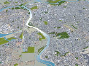 sacramento city california usa 100km Model 3D