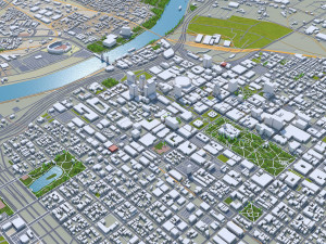 sacramento city california usa 100km Model 3D