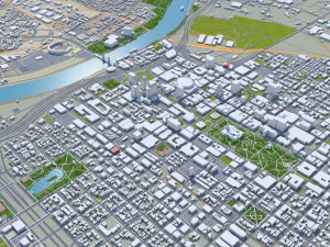 sacramento city california usa 100km 3D Model
