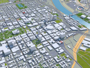 sacramento city california usa 100km 3D Model