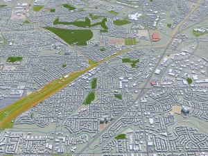 sacramento city california usa 100km 3D Model