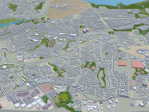 sacramento city california usa 100km 3D Model