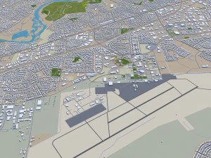 sacramento city california usa 100km 3D Model