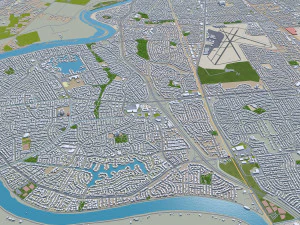 sacramento city california usa 100km 3D Model