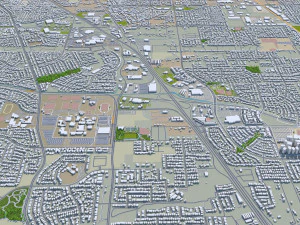 sacramento city california usa 100km 3D Model