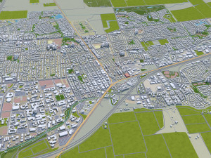 sacramento city california usa 100km Model 3D
