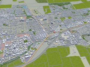 sacramento city california usa 100km 3D Model