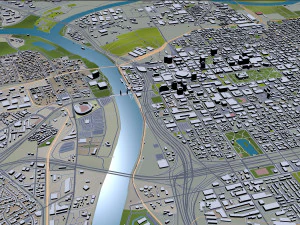 sacramento city california usa 100km 3D Model