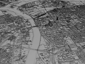 sacramento city california usa 100km 3D Model