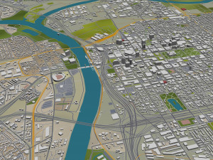 sacramento city california usa 100km Model 3D