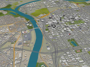 sacramento city california usa 100km 3D Model