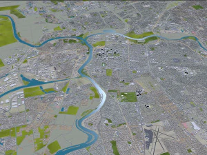 sacramento city california usa 100km 3D Model