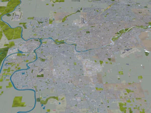 sacramento city california usa 100km 3D Model