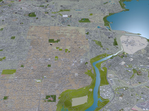 sacramento city california usa 100km Model 3D