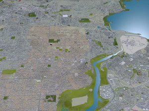 sacramento city california usa 100km 3D Model