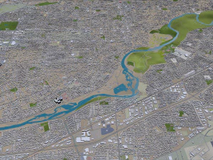 sacramento city california usa 100km 3D Model
