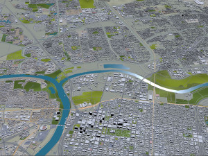 sacramento city california usa 100km Model 3D