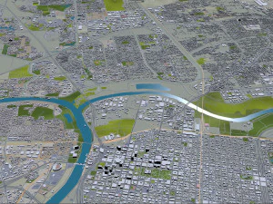 sacramento city california usa 100km 3D Model