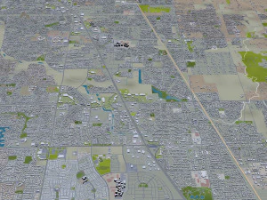 sacramento city california usa 100km 3D Model