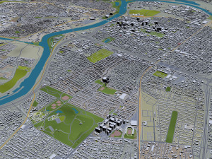 sacramento city california usa 100km Model 3D