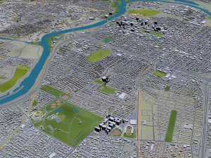 sacramento city california usa 100km 3D Model