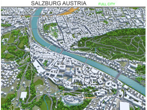 Salzburg city austria 50km 3D Model