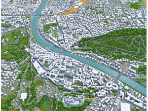 Salzburg city austria 50km Modelo 3D