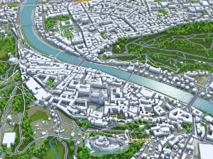 Salzburg city austria 50km 3D Model