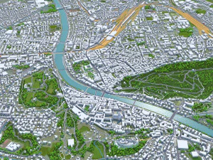 Salzburg city austria 50km 3D Model