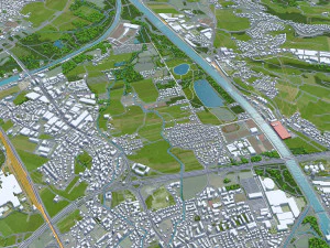 Salzburg city austria 50km 3D Model