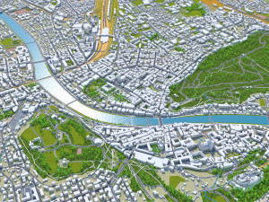 Salzburg city austria 50km Modelo 3D