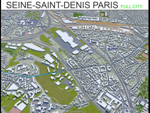 seine saint denis city grand paris 40km 3D Model