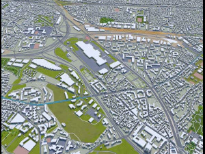 seine saint denis city grand paris 40km 3D Model