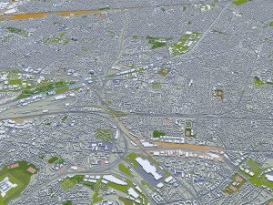 seine saint denis city grand paris 40km 3D मॉडल