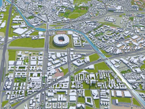 seine saint denis city grand paris 40km 3D Model