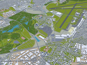 seine saint denis city grand paris 40km 3D मॉडल
