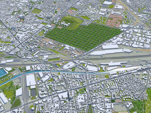 seine saint denis city grand paris 40km 3D मॉडल