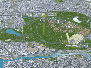 seine saint denis city grand paris 40km 3D Model