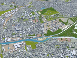 seine saint denis city grand paris 40km 3D Model