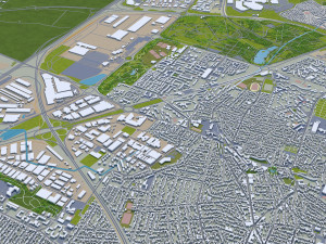 seine saint denis city grand paris 40km 3D मॉडल