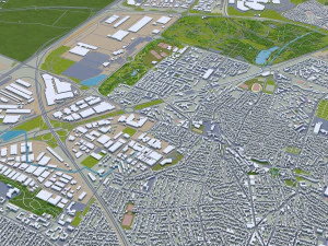 seine saint denis city grand paris 40km 3D Model